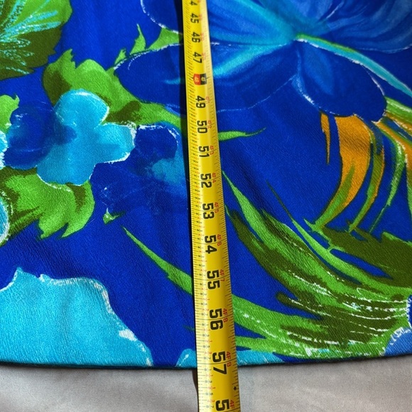 Pomare Vintage Hawaiian Maxi Dress Size 12 Tropical Aloha Floral 70s Ruffle Neck - Picture 11 of 12